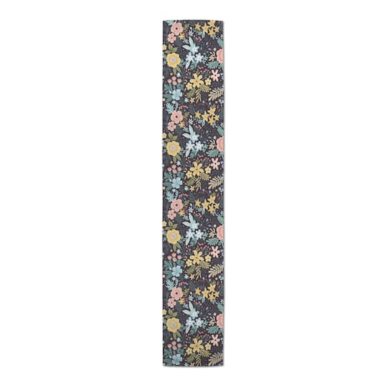 90&#x22; Bright Floral Pattern Poly Twill Table Runner